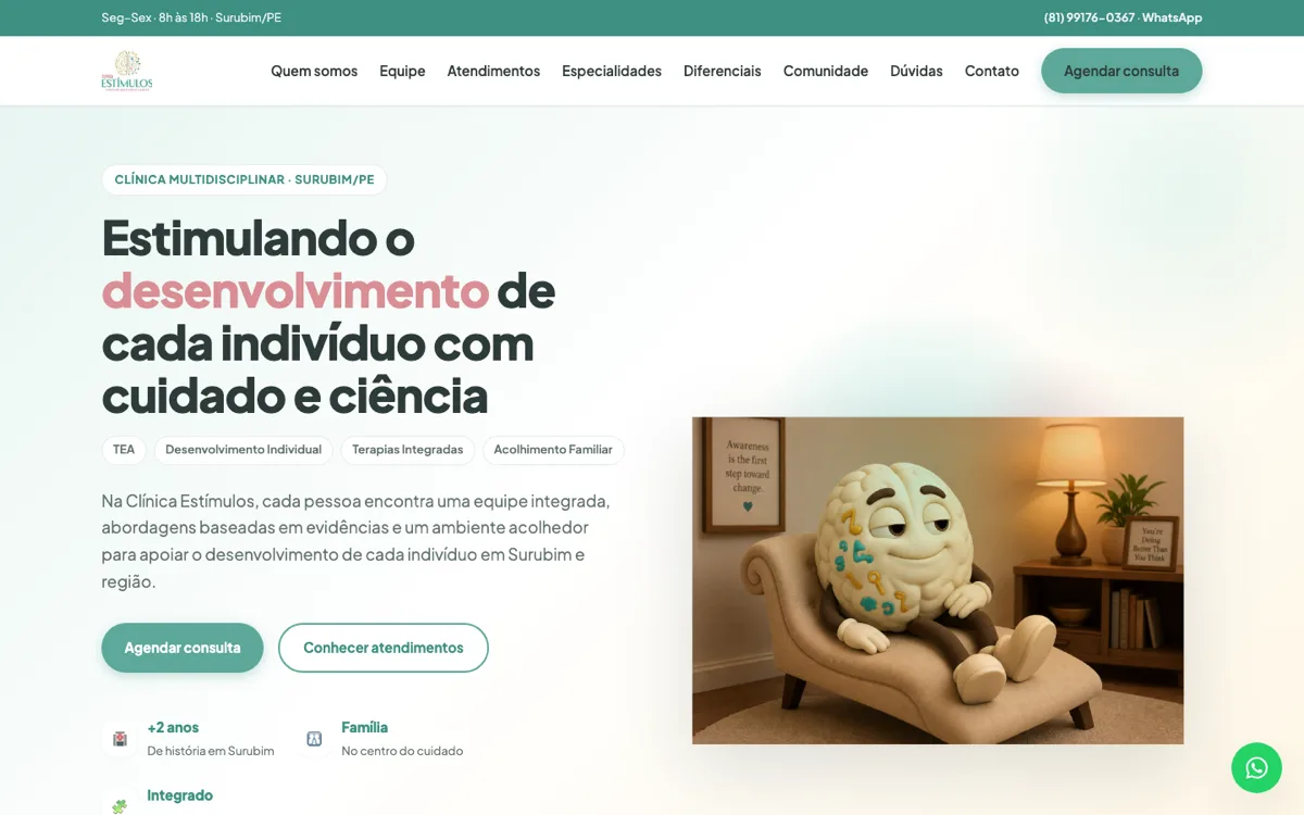 Site Clínica Estímulos
